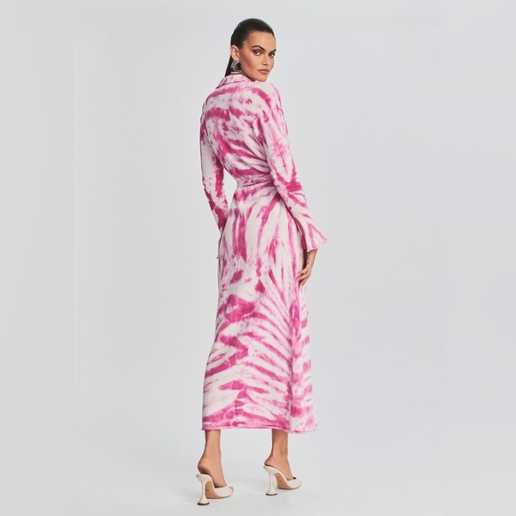 SER.O.YA Gloria Cardigan Dress in White Pink Swirl Size Large NWT - Picture 6 of 13